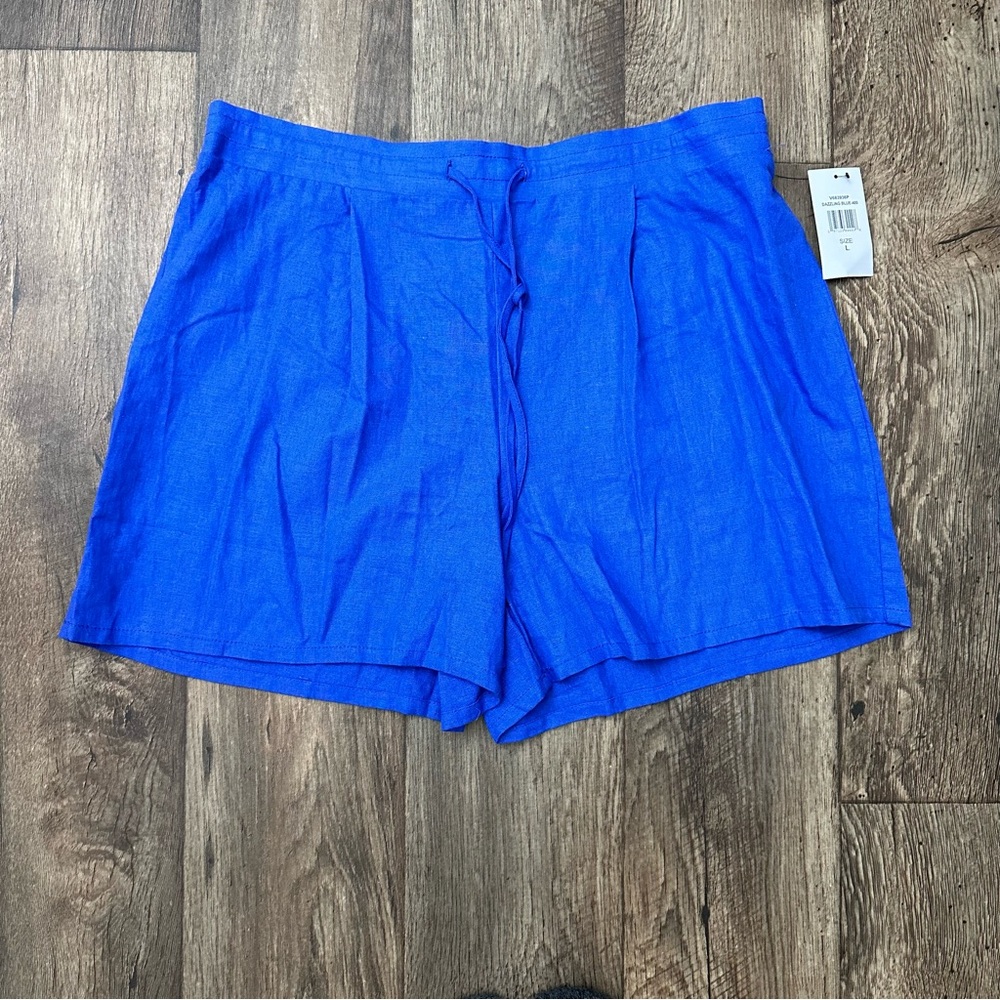 vince camuto Linen Rayon Blend Shorts Women’s Size L Blue
